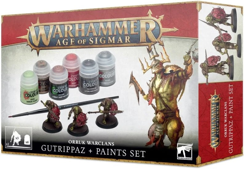 Warhammer Age of Sigmar Orruk Warclans Gutrippaz + Paints Set 60-09