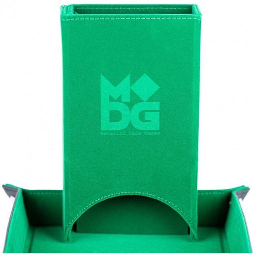 MDG Fold Up Velvet Dice Tower Green