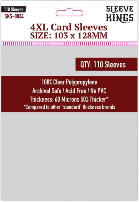 Sleeve Kings Board Game Sleeves "4mm xL (103mm x 128) (110 Sleeves Per Pack)