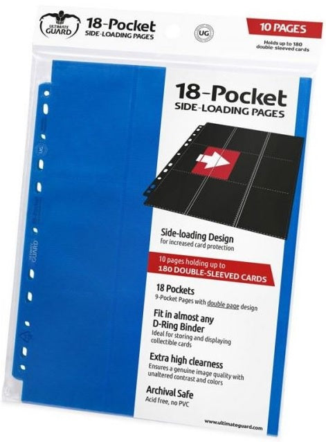 Ultimate Guard 18-Pocket Pages Side-Loading Blue (Pack of 10)