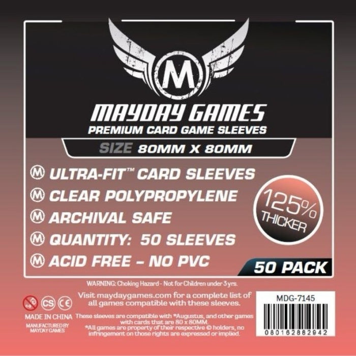 Mayday Games 80 X 80 mm - 50 Premium Pack Medium Square Card Sleeves