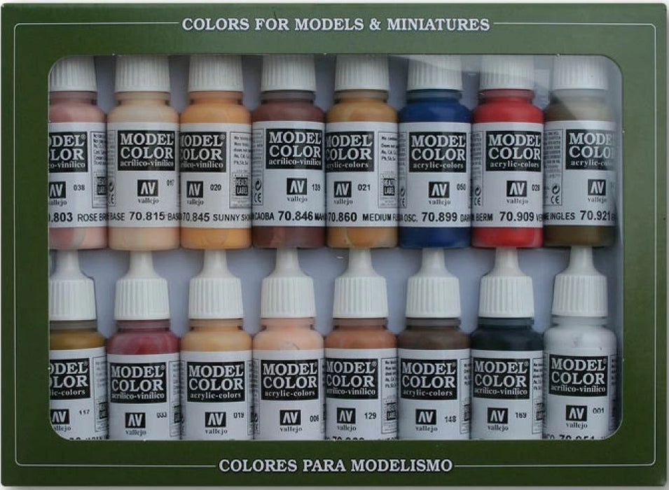 Vallejo Model Colour - Face & Skin Tones 16 Colour Set