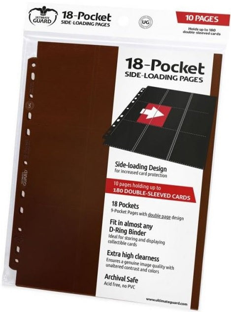 Ultimate Guard 18-Pocket Pages Side-Loading Brown (Pack of 10)