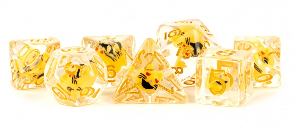 MDG Resin 16mm Poly Dice Set - Cat Dice