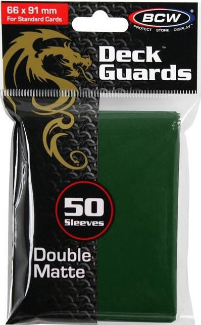 BCW Deck Protectors Standard Matte Green (50 Sleeves Per Pack)