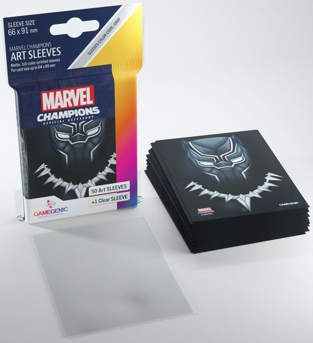 Gamegenic Marvel Champions Art Sleeves - Black Panther (66mm x 91mm) (50 Sleeves)