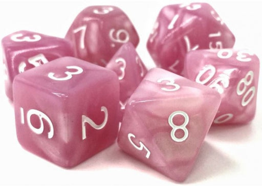 TMG RPG Dice - Poison Petals Pink Pearl Opaque 16mm (set of 7)