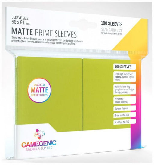 Gamegenic Matt Prime Card Sleeves Lime (66mm x 91mm)