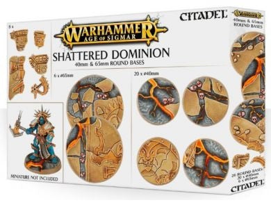 Warhammer: Age of Sigmar Shattered Dominion 40 & 65mm Round Bases