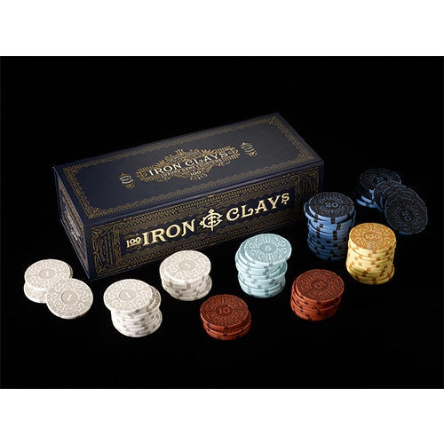 Iron Clays 100 Chips Printed Box Luxury Game Counters Brass Birmingham Lancashire